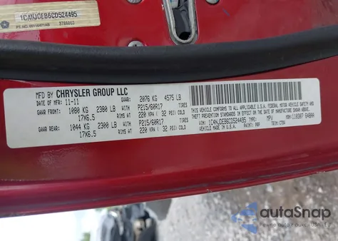 2012 Jeep Compass Latitude z USA, uszkodzony, nr VIN 1C4NJDEB6CD524495